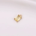 Rectangle yellow crystal pendant with gold plated 4-prong setting for DIY jewelry making - Rectangular Claw Setting Single Pendant / Gold