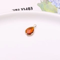 Pendentif goutte en verre ambre avec bordure dorée pour bijoux DIY et boucles d'oreilles - Brun Rougeâtre