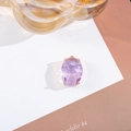 Oval purple faceted crystal pendant with four-claw gold-plated setting for DIY jewelry - 12x19mm Oval Single Pendant / 10 Pieces Pack / Crystal Purple