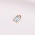Rectangular light blue crystal pendant in gold-plated setting for jewelry making - Rectangular Claw Setting Single Pendant / Lake Blue