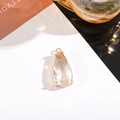Transparent crystal teardrop pendant with gold metal setting for DIY jewelry - 11x24mm Water Drop Single Pendant / White