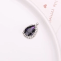 Ciondolo a goccia d'argento con cristallo viola e strass bianchi per gioielli fai-da-te - Violetto