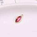 Deep red marquise cut crystal glass pendant with golden metal frame for DIY jewelry - Rose Red