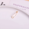 Long teardrop faceted crystal pendant with gold plated copper frame and fixed top loop - White