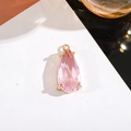Pink pear-shaped crystal pendant with gold claw setting for DIY jewelry making projects - 11x24mm Water Drop Single Pendant / Pink