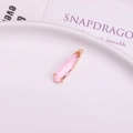Pink teardrop faceted crystal pendant with gold-plated bezel setting for DIY jewelry - Pink