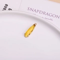 Yellow waterdrop crystal pendant with gold-plated metal bezel for necklace making - Gold