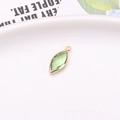 Marquise mint green faceted glass pendant with gold-plated copper bezel edge - Light Green