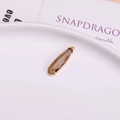 Smoky brown teardrop crystal pendant with gold-plated frame and elegant four-prong setting - Light Gray