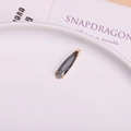 Deep grey faceted teardrop crystal pendant with gold-plated frame for jewelry making - Gray