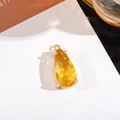Pear-cut yellow crystal pendant with gold claw setting for DIY jewelry making - 11x24mm Water Drop Single Pendant / Gold Yellow