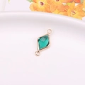 DIY jewelry connector with gold-plated green lozenge crystal for earrings and bracelets - Peacock Green
