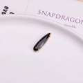 Long teardrop faceted black crystal pendant with gold-plated copper bezel for jewelry - Black