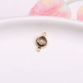 Golden double-loop connector with smoky brown faceted crystal for DIY jewelry making - Light Gray