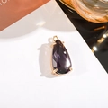 DIY colorful teardrop crystal pendant in deep purple with gold plated metal claw setting - 11x24mm Water Drop Single Pendant / Violet