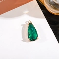 Elegant emerald green teardrop crystal pendant with gold metal setting for DIY jewelry - 11x24mm Water Drop Single Pendant / Peacock Green