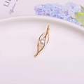 14K vergulde draadomwikkelde holle blad hanger met witte parel voor sieraden maken - Parelhanger / 1# Olijfkooi Stijl Goud