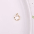 Goldener runder Kristallanhänger mit facettiertem transparentem Stein für Schmuck - Facettiert 6mm Einzelschlaufe / Weiß