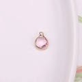 Runder rosa Kristallanhänger mit Goldrahmen für die DIY Schmuckherstellung von Ketten - Facettiert 6mm Einzelschlaufe / Rosa