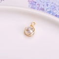 14K vergulde witte parel hanger met gedraaid draadontwerp voor DIY sieraden maken hobby - Parelhanger / 8# Spiraal Stijl Goud