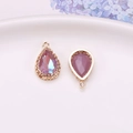 Purple teardrop crystal pendant with gold-plated bird nest claw base for jewelry DIY - Medium Purple