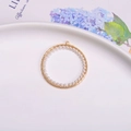 14K vergulde draadgewikkelde parel bloemknop hanger voor doe-het-zelf sieraden - Parelhanger / 2# Dubbele Ring Stijl Goud