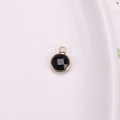 DIY Schmuckanhänger mit facettiertem schwarzem Kristall und goldener Fassung - Schwarz