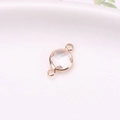 Rose gold round crystal connector pendant with double loops for DIY jewelry making - 6mm Double Loop / White