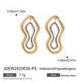 Orecchini a cuore ondulati bicolore in acciaio inossidabile placcato oro 14K e argento - Jdew2410036-ps