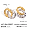 Boucles d'oreilles créoles bicolores dorées et argentées en acier inoxydable hypoallergénique - Jdew2405025-ps