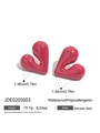 Boucles d'oreilles cœur rose rouge en acier inoxydable poli pour femmes mode - Jde0205003