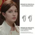 Boucles d'oreilles créoles multicouches en argent avec cristaux pavés et design écaille - 6# Tige en Argent-Argent-18mm-Placage d'Or Véritable