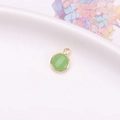 Grasgrüner Kristallanhänger mit Goldschliff und Goldrand für DIY-Schmuck - Grüner Jade