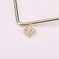 Elegant square crystal pendant with gold plating and clear zircon halo setting - White