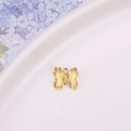 Pendentif papillon en cristal jaune exquis avec plaquage or et zircone pour bijoux DIY - Or