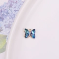 Pendentif papillon en cristal dégradé bleu-vert avec finition or 14k pour bijoux DIY - Bleu