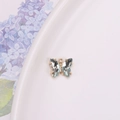 Pendentif papillon en cristal bleu clair et doré pour la création de bijoux - Bleu lac clair