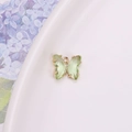 Pendentif papillon en cristal vert clair avec cadre en or 14 carats pour bijoux fins - Vert clair