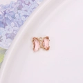 Pendentif papillon en cristal rose avec monture en or 14k et strass pour bijoux artisanat - Rouge Rose