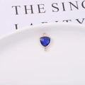 Triangle faceted blue crystal pendant connector with gold plated bezel for DIY jewelry - Sapphire Blue