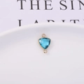 Triangle blue crystal charm connector with gold plated edges for jewelry making - Lake Blue