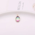 Oval gradient crystal pendant in gold claw setting for DIY jewelry making and necklaces - Pink Purple Gradient (A15-622)