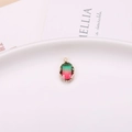 Oval crystal pendant with red and green gradient stone and gold claw setting - Red Green Gradient (A16-627)
