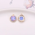 Mocha purple crystal pendant with gold plating and sparkling rhinestones for jewelry - Light Purple (D6-721)