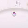 Gradient purple-green tourmaline crystal oval pendant with gold plated prong setting - Purple Green Gradient (A16-626)