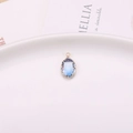 Oval blue crystal pendant with gold floral border for DIY necklace jewelry making - Blue Gradient (A16-625)