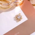 Colgante de girasol y copo de nieve chapado en oro con circonitas para joyería DIY - Blanco
