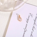 Water-drop shaped gold-plated pendant with faceted transparent crystal gemstone for DIY jewelry - White