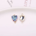 Blue-purple gradient leopard pattern charm with dual rings for DIY jewelry making - Leopard Head Double Hanging Pendant / Blue-Purple Gradient Leopard Head Pendant (A12-474)