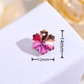 Pink gradient flower glass bead 14mm x 12mm for DIY jewelry making with facets - Pink Purple Gradient Flower (D7-843)